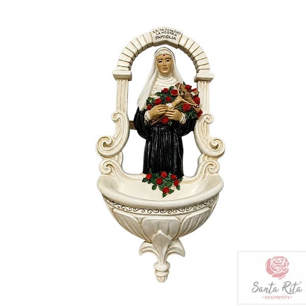 Acquasantiera Santa Rita da Cascia 29x15 cm