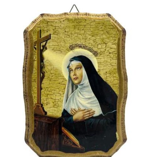 Quadro in legno stampato con immagine di Santa Rita