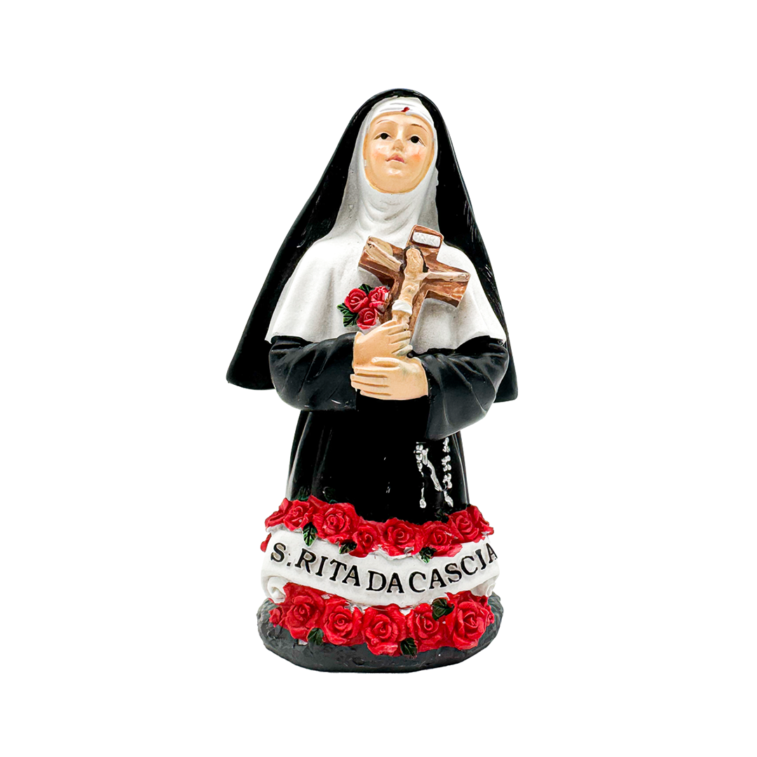 Statua mezzo busto di Santa Rita in resina