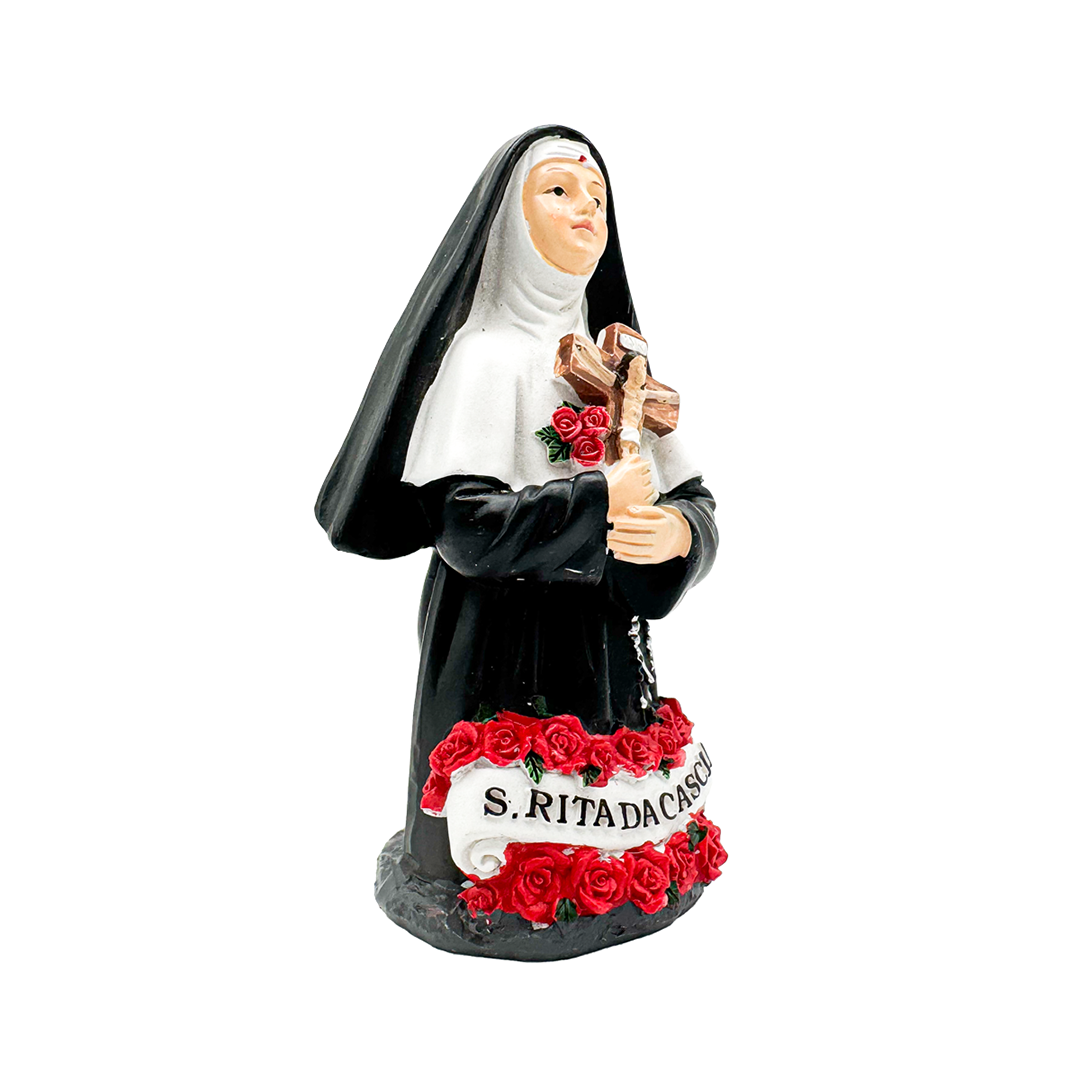 Statua mezzo busto di Santa Rita in resina