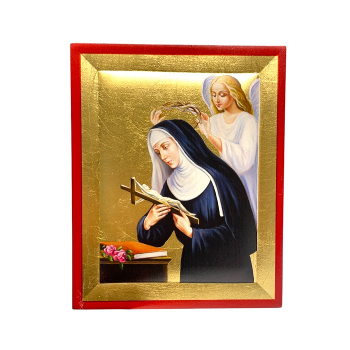 Quadro icona Santa Rita in legno