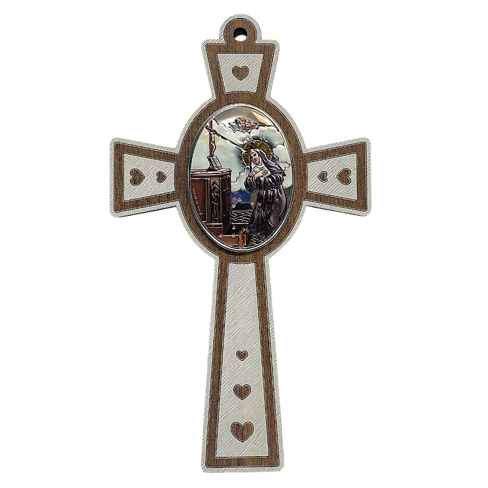 Croce in legno Santa Rita in bilaminato smalatato