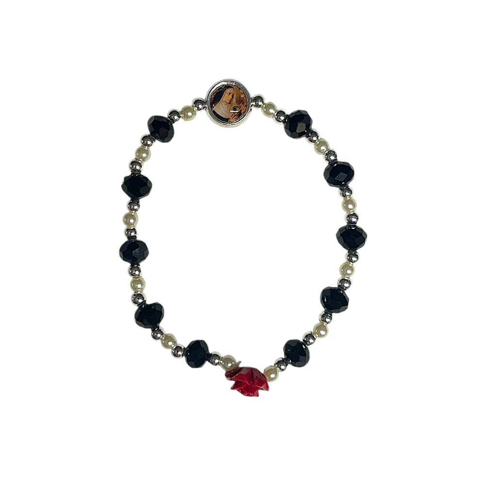 Bracciale Santa Rita elasctico con Rosa