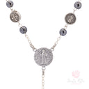 Rosario di San Benedetto in ematite e medaglia