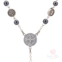 Rosario di San Benedetto in ematite e medaglia