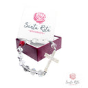 Bracciale Elastico Santa Rita con Grani in Mezzo Cristallo🌹
