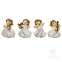 Set 4 Angeli Musicisti in Resina Bianca
