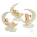 Set 3 Angeli sulla Luna Dipinti a Mano