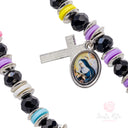 Bracciale Santa Rita elastico croce e medaglia