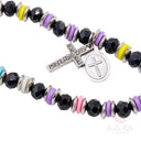 Bracciale Santa Rita elastico croce e medaglia
