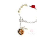 Bracciale Santa Rita perle e rosa