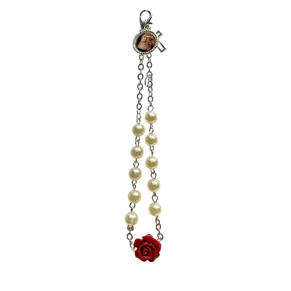 Bracciale Santa Rita perle e rosa