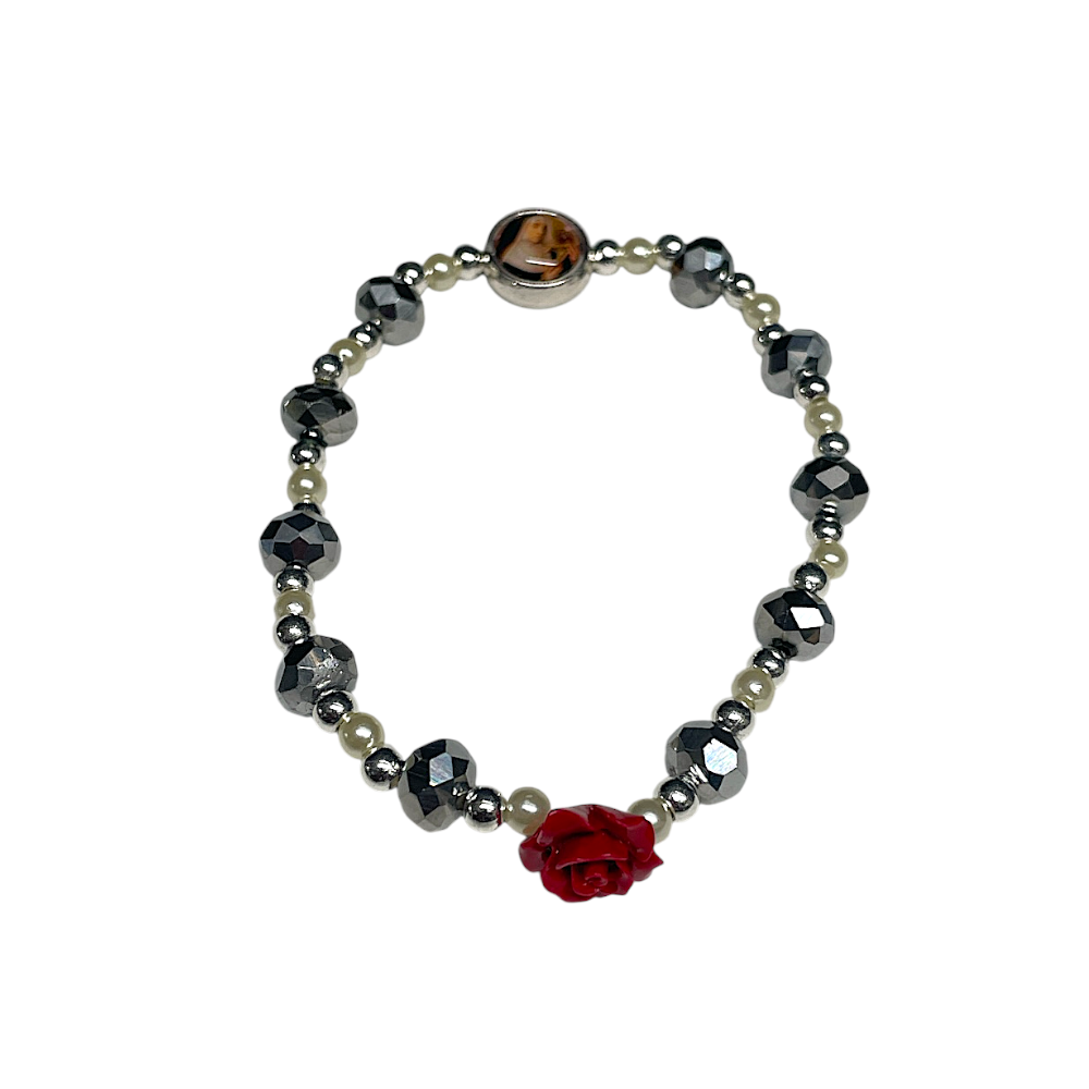 Bracciale Santa Rita elasctico con Rosa
