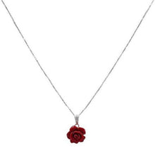 Collana in argento 925 con ciondolo rosa in pasta di corallo
