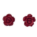 Orecchini in argento con rosa in pasta di corallo 925