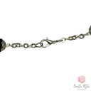 Bracciale Santa Rita con Grani in Mezzo Cristallo e Medaglia in Metallo a Gancio 🌹