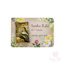 Mini Quadretto Santa Rita Tascabile con Preghiera - Bomboniera Religiosa
