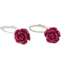 Orecchini rosa in pasta di corallo con monachella in Argento 925