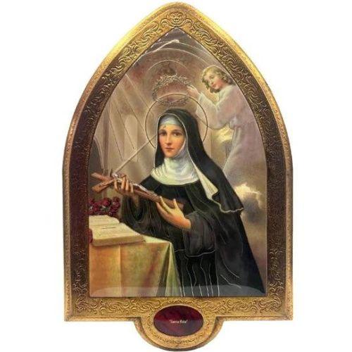 Quadro Santa Rita in foglia oro