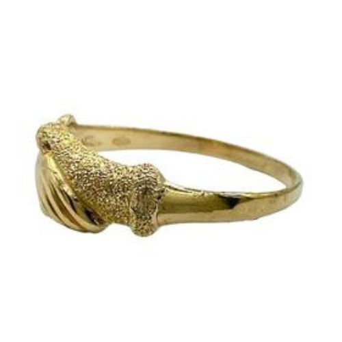 Fede Santa Rita diamantata Oro Giallo 750 (18Kt)