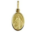 Collana e ciondolo Madonna Miracolosa in oro 18 kt