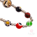 Bracciale Santa Rita elastico grani in vetro colorato