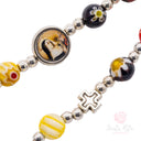 Bracciale Santa Rita elastico grani in vetro colorato