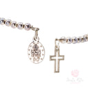 Bracciale rosario decina a molla con medaglia Santa Rita
