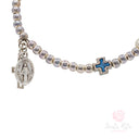 Bracciale rosario decina a molla con medaglia Santa Rita
