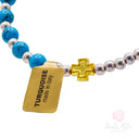 Bracciale Santa Rita molla Grani Turchese -