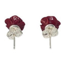 Orecchini in argento con rosa in pasta di corallo 925