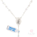 Rosario collana Santa Rita con grano in mezzo cristallo