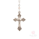 Rosario collana Santa Rita con grano in mezzo cristallo