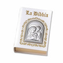 Bibbia con placca Sacra Famiglia in Argento 925