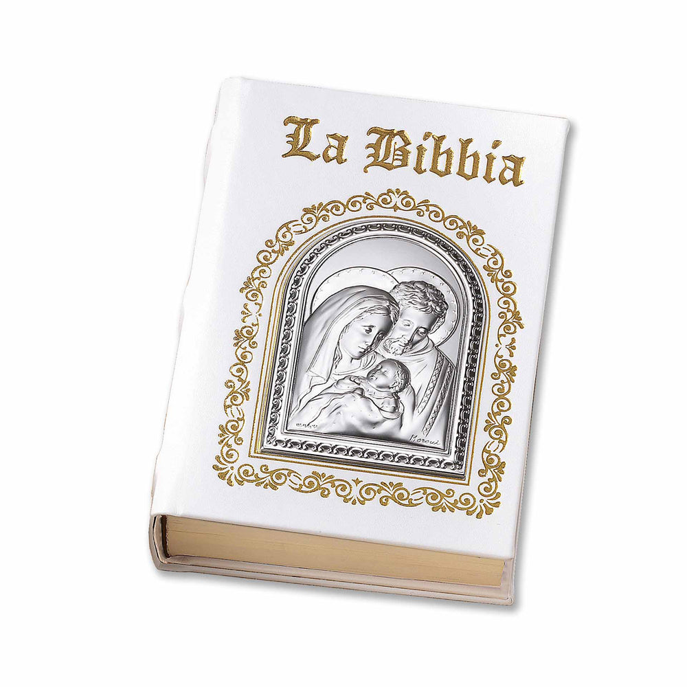 Bibbia in pelle lamina in Argento