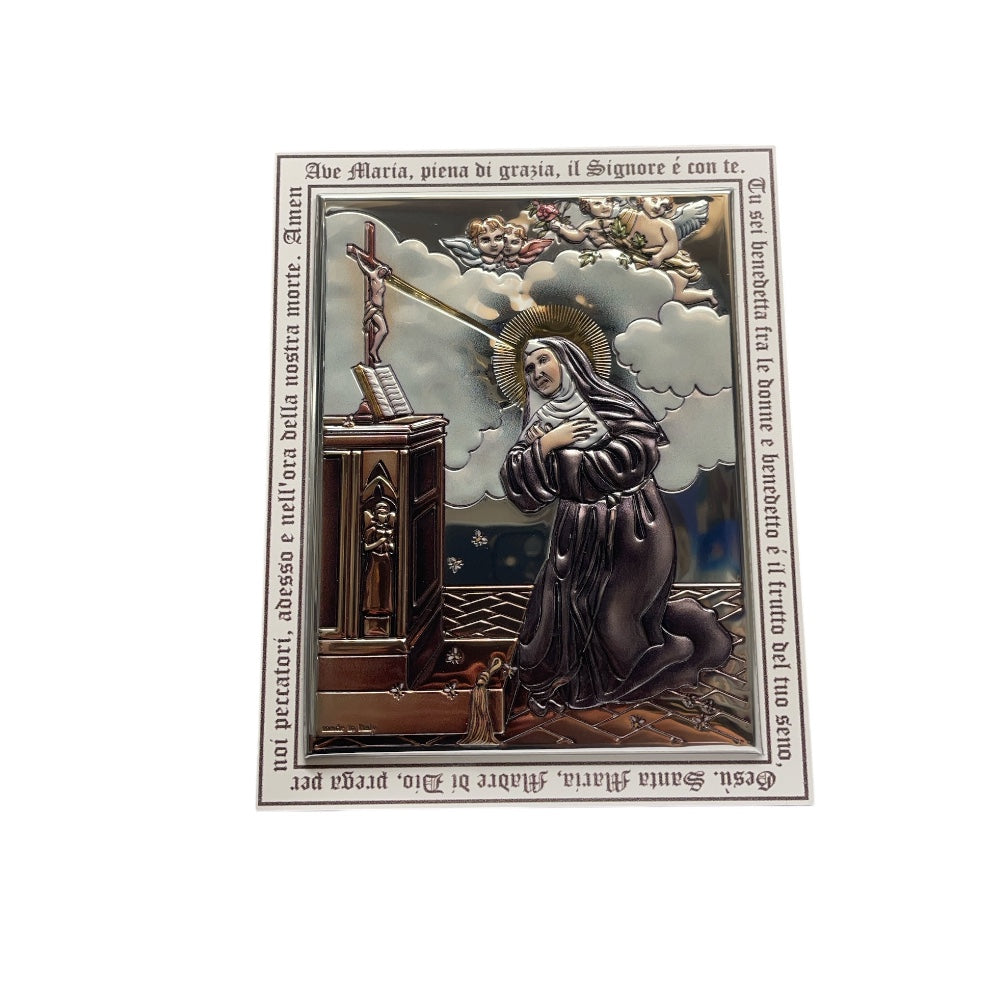 Quadro Santa Rita in bilaminato smaltato