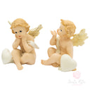 Set 4 Angeli cherubini con cuore cm7