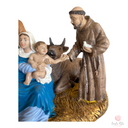 Presepe Francescano in Polvere di Marmo e Resina 15 × 25 × 24 cm