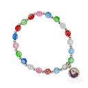 Bracciale Santa Rita Elastico Grani Rosa Colorati