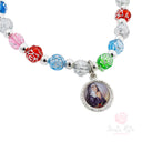 Bracciale Santa Rita Elastico Grani Rosa Colorati