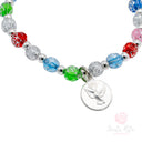Bracciale Santa Rita Elastico Grani Rosa Colorati