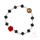 Bracciale Santa Rita Elastico Cristallo Colorato con Rosa