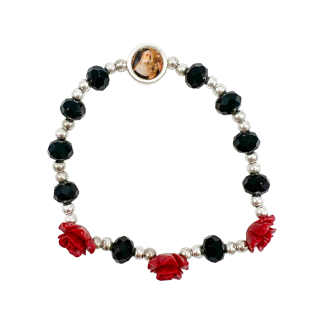 Bracciale Santa Rita elastico tre rose