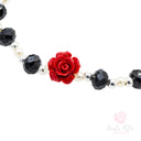 Bracciale Santa Rita Elastico Cristallo Colorato con Rosa