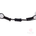 Bracciale in corda con grano marmo e rosa in pasta di corallo