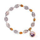 Bracciale Santa Rita Elastico Legno Ulivo e Rosa Zama