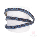 Bracciale Santa Rita Cuoio con Preghiera e Medaglia - Made in Italy