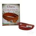 Bracciale Santa Rita Cuoio con Preghiera e Medaglia - Made in Italy