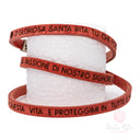 Bracciale Santa Rita Cuoio con Preghiera e Medaglia - Made in Italy