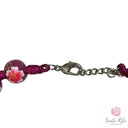 Bracciale Santa Rita in Corda con Grani in Fimo Floreale Viola e Croce  in Metallo 🌹